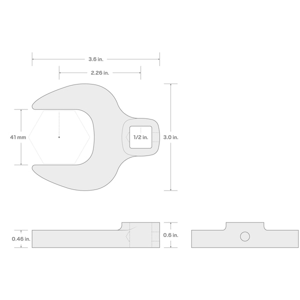 Tekton 1/2 Inch Drive x 41 mm Crowfoot Wrench - WCF24041