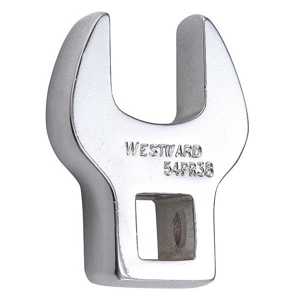 Westward 3/8" Drive, SAE 5/8" Crowfoot Socket Wrench, Open End Head, Chrome Finish - 54PR38