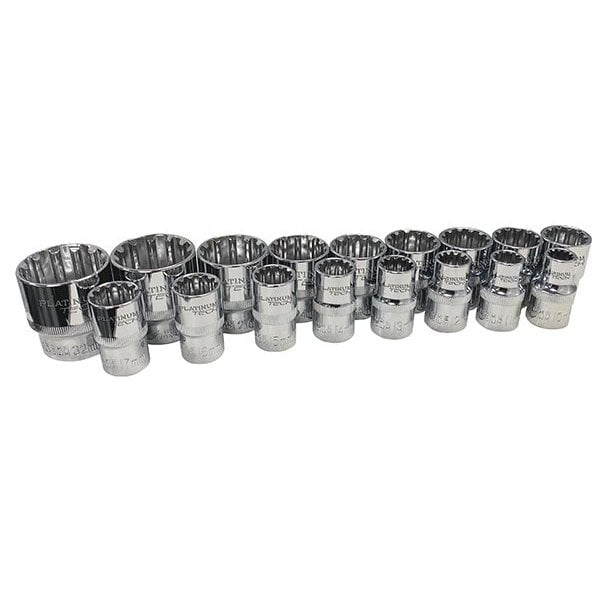 Atd Tools ATD 17-Piece 1/2-inch Drive Metric Spline Socket Set - 99817