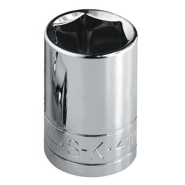Sk Professional Tools 3/8 " Drive, 1" SAE Socket, 12 Points, Steel, Chrome, 1 in - 45132