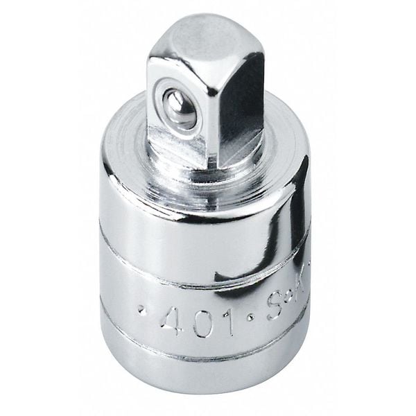 Sk Professional Tools Socket Adapter, 1/2" Female Sq, 3/8" Squar, Skt Adptr, Steel, Chrome, 1/2 in, 3/8 in - 401