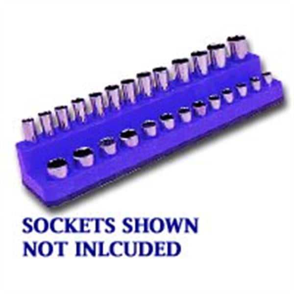 Mechanics Time Saver 1/4 in. Drive Shallow / Deep Neon Blue Socket Holder 4-14mm - 720
