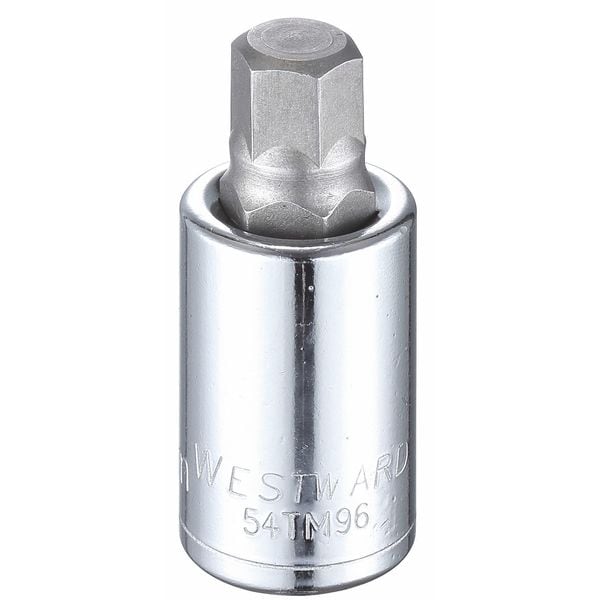 Westward 1/2 in Drive Hex Socket Bit Metric 12 mm Tip, 2 1/4 in L - 54TM96