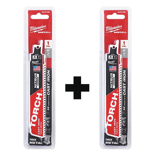 Milwaukee Tool Reciprocating Saw Blade Set, Thick Metal - 48-00-5261, 48-00-5261