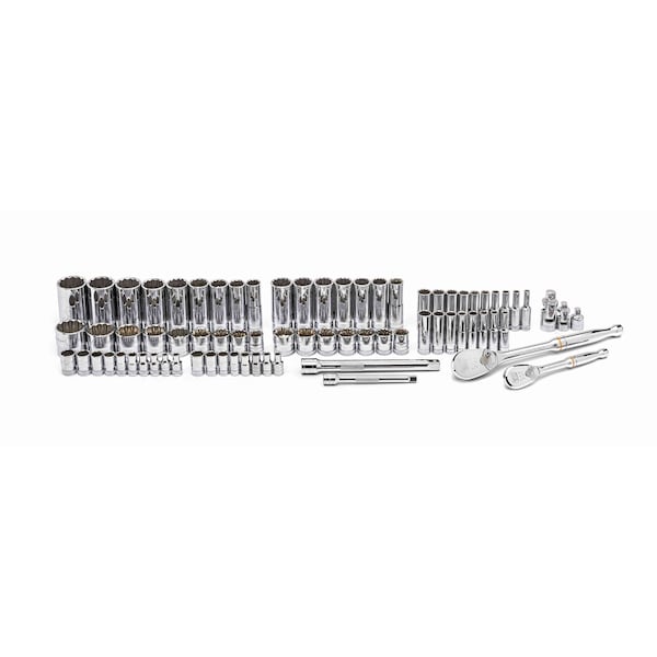 Gearwrench 76 Piece 1/4" & 3/8" Drive 12 Point Standard & Deep SAE/Metric Mechanics Tool Set - 80948
