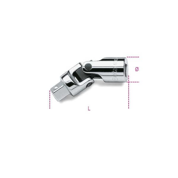 Beta 900/25 1/4 in Drive Universal Joint, 1/4 in Male, 1/4 in Female - 009000830