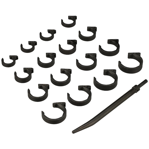 Milton ShockIt Line Wrench Set, 16-Piece SAE - Heavy Duty Industrial/Hydraulic Line Fittings - LT1920XL