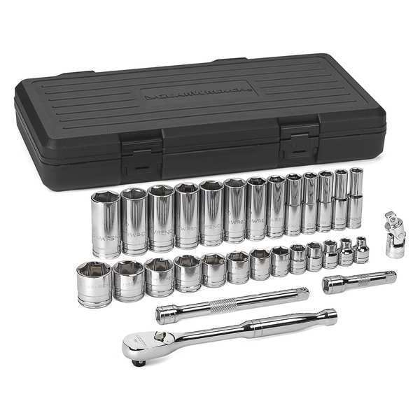 Gearwrench 3/8" Drive Mechanic Socket Set, SAE, 30 pcs, Standard and Deep Socket Set, 30 Pc. - 80569
