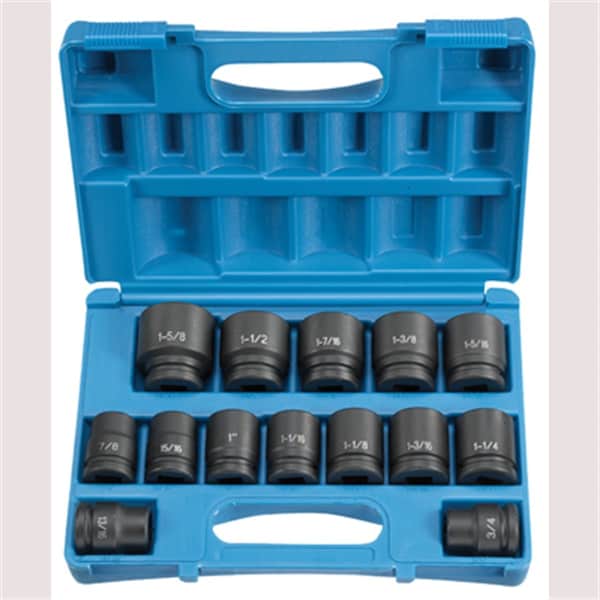 Grey Pneumatic 1/2" Drive, Duo-Socket, 29 pcs, Duo-1/2"D, Metric, 29pcs. - 8038