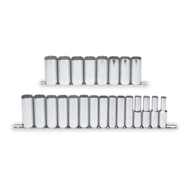 Proto 1/2" Drive Deep Socket Set Metric 23 Pieces 10 mm to 32 mm , Full Polish - J54201