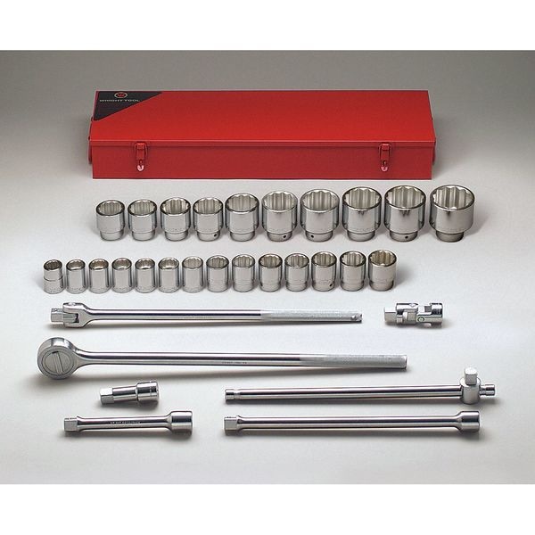 Wright Tool 3/4" Drive Standard Socket Set SAE 31 Pieces 7/8 in to 2 3/8 in , Chrome - 631