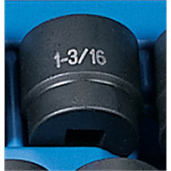 Grey Pneumatic 1/2" Drive, 1-3/16" Size, SAE Socket, 6 Points, 1-3/16", 1/2"D, 6pt. - 2038R