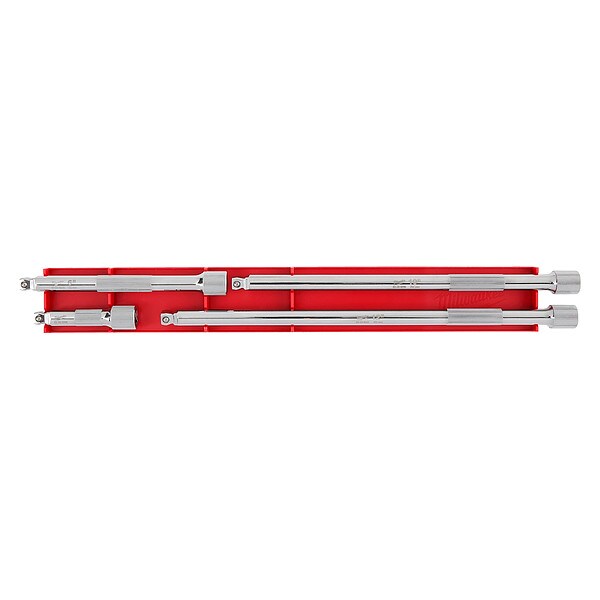 Milwaukee Tool Socket Extension Set 1/4 in Dr, 14 in L, 4 Pieces, Chrome - 48-22-9350
