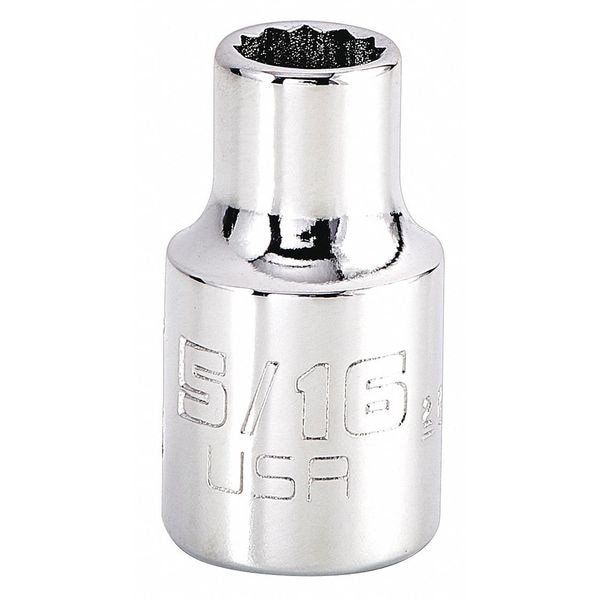Proto 3/8 in Drive, Triple Square SAE Socket, 12 Points, Steel, Chrome, 5/16 in - J5210N