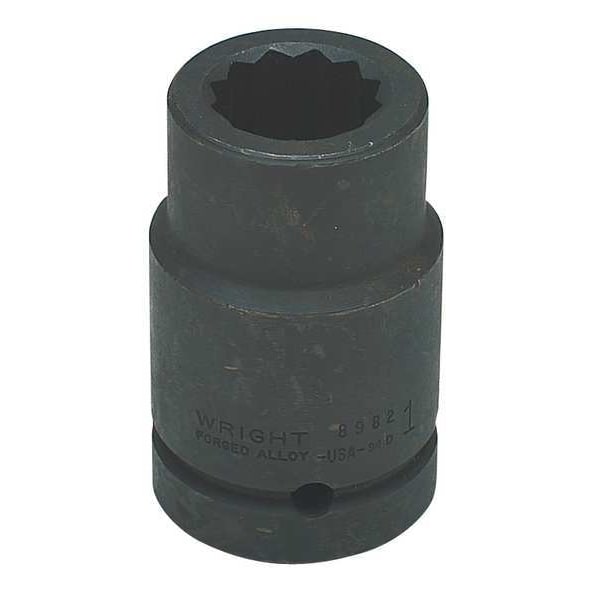 Wright Tool 1" Drive, 1-1/8" Size, SAE Impact Socket, 12 Pts - 8986