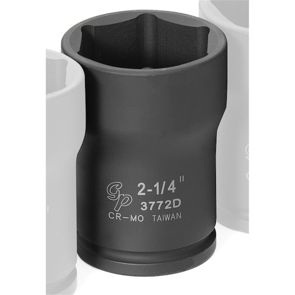 Grey Pneumatic 3/4" Drive, 2-1/4 Size, SAE Socket, 6 Points - 3772D