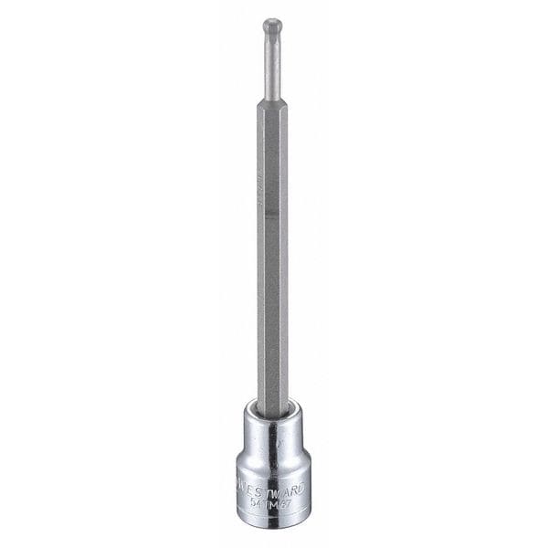 Westward 3/8 in Drive Ball Hex Socket Bit Metric 3 mm Tip, 4 13/16 in L - 54TM67