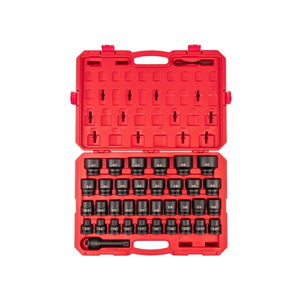Tekton 3/4 Inch Drive 6-Point Impact Socket Set with Case, 36-Piece 13-50 mm - SID93418