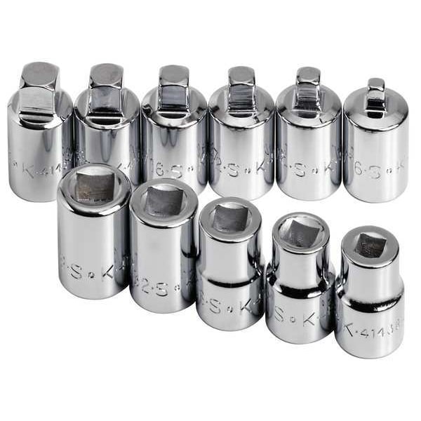 Sk Professional Tools 3/8" Drive Socket Set SAE 11 Pieces 1/4 in to 3/8 in , Chrome - 19781