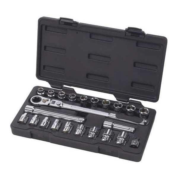 Gearwrench 23 Piece 3/8" Drive Pass-Thru 6 Point Standard SAE/Metric Mechanics Tool Set - 893823