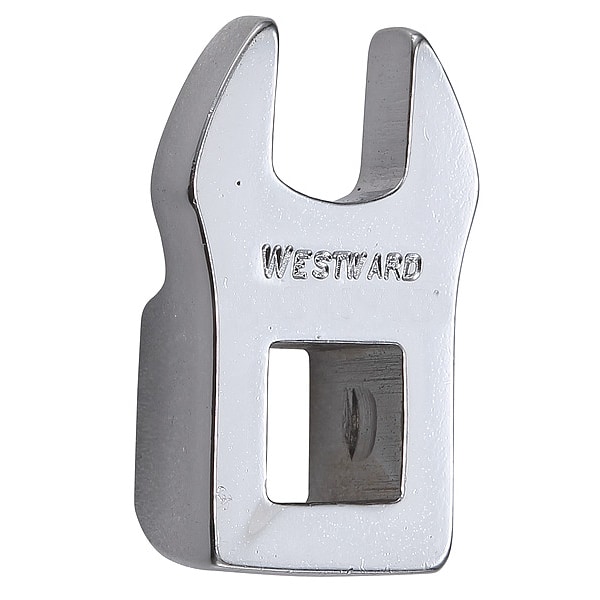 Westward 3/8" Drive, SAE 3/8" Crowfoot Socket Wrench, Open End Head, Chrome Finish - 54PR34
