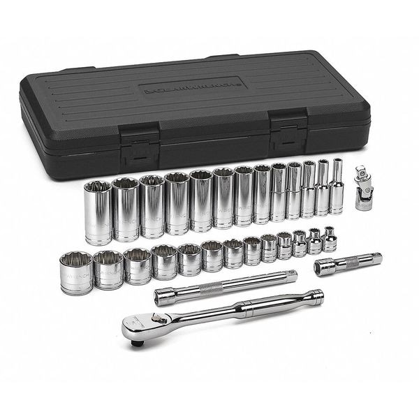 Gearwrench 3/8" Drive Mechanic Socket Set, SAE, 30 pcs, Set Skt Std/Dp Sae 3/8Dr 12Pt - 80568