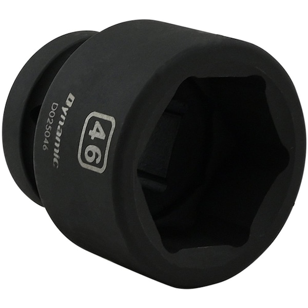 Dynamic 1" Drive Standard Socket, Black Phosphate, Tools 46MM X 1" Drive, 6 Point Standard Length - D025046