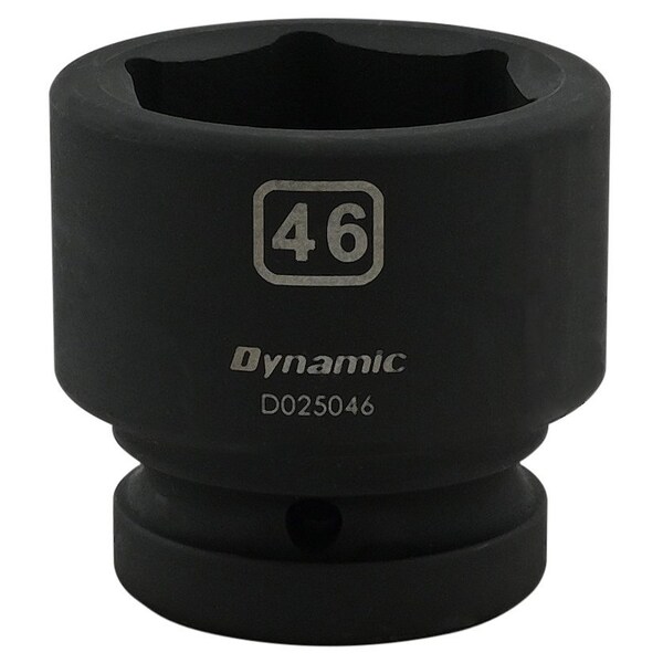 Dynamic 1" Drive Standard Socket, Black Phosphate, Tools 46MM X 1" Drive, 6 Point Standard Length - D025046
