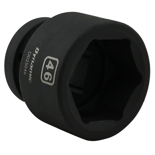 Dynamic 1" Drive Standard Socket, Black Phosphate, Tools 46MM X 1" Drive, 6 Point Standard Length - D025046