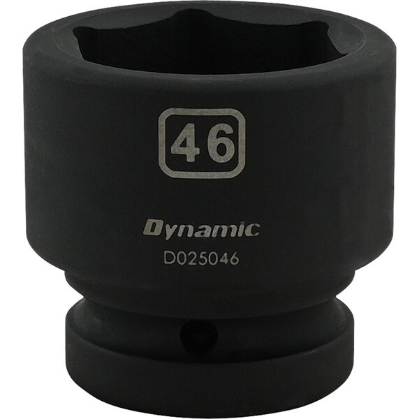 Dynamic 1" Drive Standard Socket, Black Phosphate, Tools 46MM X 1" Drive, 6 Point Standard Length - D025046