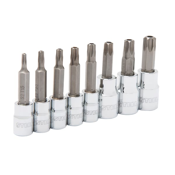 Steelman 8-Piece 1/4" and 3/8" Drive Tamper-Resistant Star Bit Socket Set - 55506