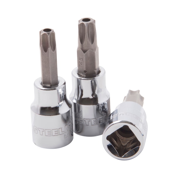 Steelman 8-Piece 1/4" and 3/8" Drive Tamper-Resistant Star Bit Socket Set - 55506
