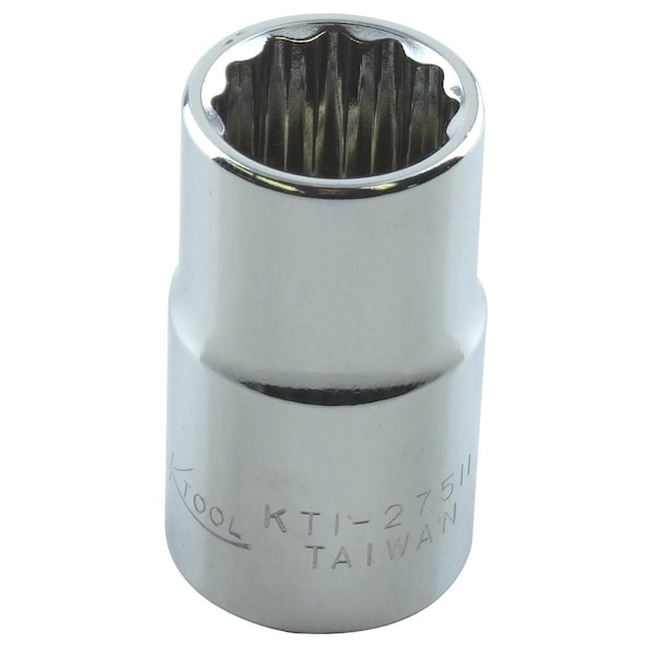 K-Tool International 3/8" Drive, 11mm Metric Socket, 12 Points, Chrome 3/8" Drive, 11mm, 12Point - KTI-27511