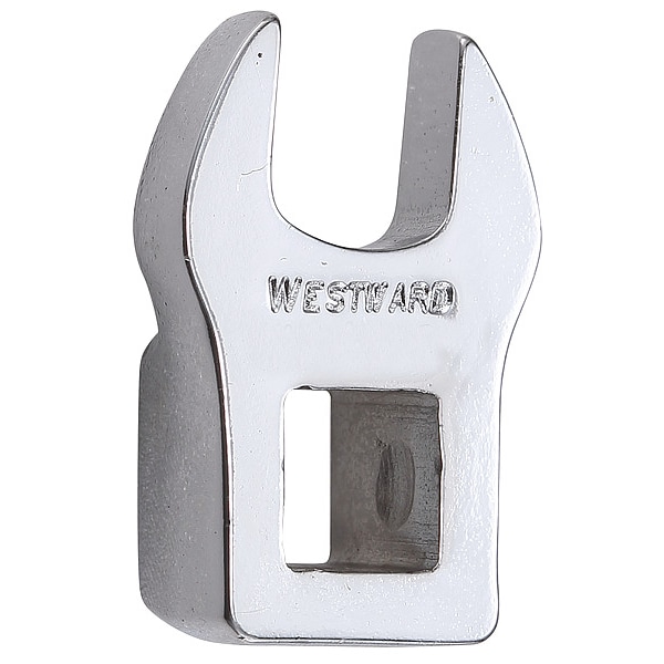 Westward 3/8" Drive, SAE 7/16" Crowfoot Socket Wrench, Open End Head, Chrome Finish - 54PR35