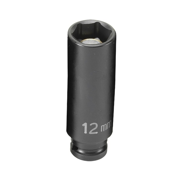 Grey Pneumatic 1/4" Drive, 12mm Size, Metric Socket, 6 Points, 12mm, 1/4"D, Impact, 6pt., D M - 912MDG