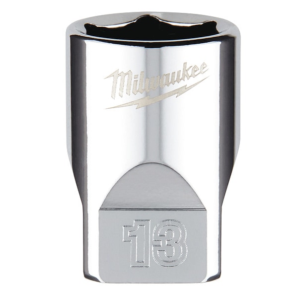 Milwaukee Tool 1/4 in. Drive 13mm Metric 6-Point Socket with FOUR FLAT Sides - 45-34-9039