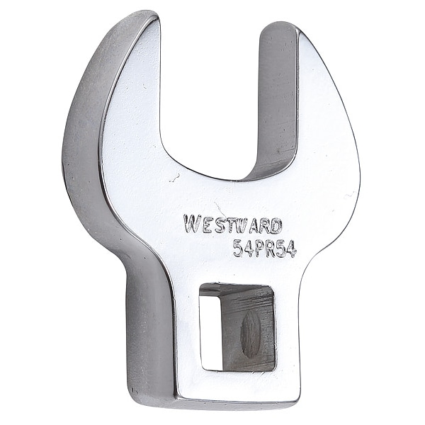 Westward 3/8" Drive, Metric 18mm Crowfoot Socket Wrench, Open End Head, Chrome Finish - 54PR54