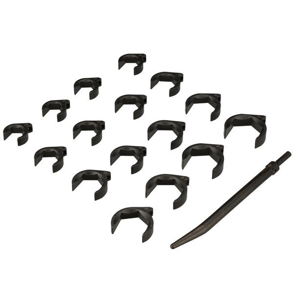 Milton ShockIt Crows Foot Set, 16-Piece Metric - Heavy Duty Industrial/Hydraulic Fittings - LT1910XL