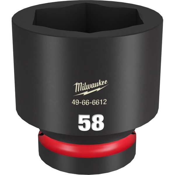 Milwaukee Tool 58mm SHOCKWAVE Impact Duty 1 in. Drive Standard 6 Point Impact Socket - 49-66-6612