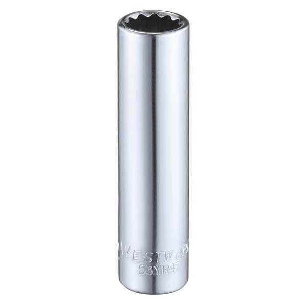 Westward WESTWARD 1/4 in Drive, 11/32" Triple Square SAE Socket, 12 Points, Steel, Chrome, 11/32 in - 53YR47