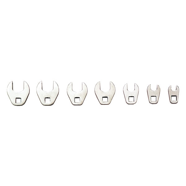 Proto 1/4" Drive Crowfoot Socket Wrench Set, Metric, 7 pcs, Open End, Full Polish - J47000MCF
