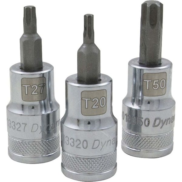 Dynamic Tools 1/2" Drive Torx® Head, T27 Bit Regular Length, Chrome Socket - D013327