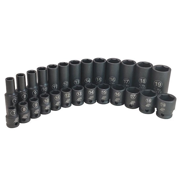Atd Tools ATD 26-Piece 3/8-Inch Drive 6 Point Metric Standard and Deep Impact Socket Set - 2326