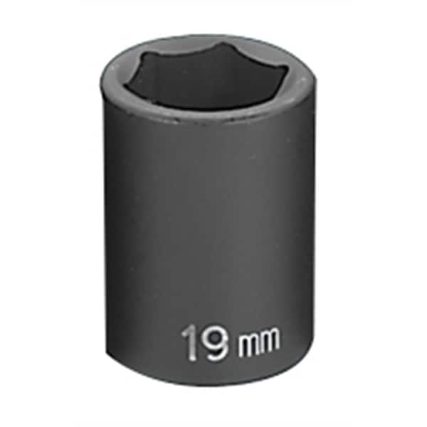 Grey Pneumatic 1/2" Drive, 19mm Size, Metric Socket, 6 Points, 19mm, 1/2"D, Impact, 6pt. - 2019M