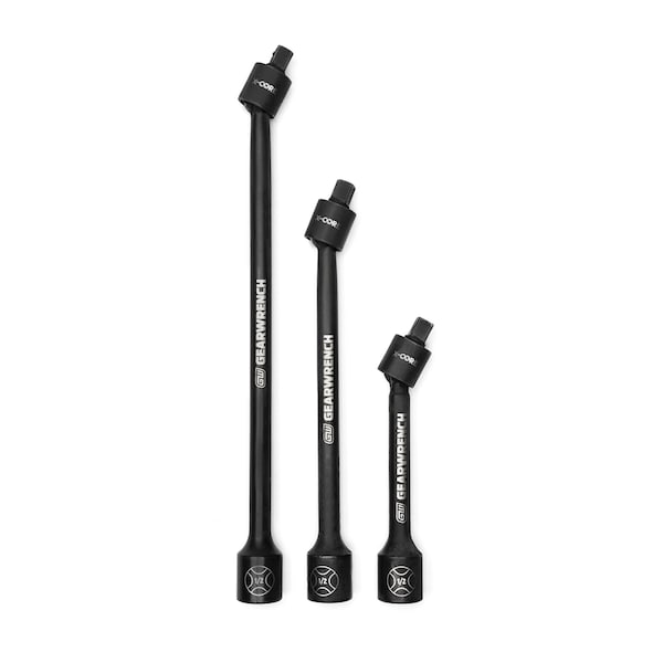 Apex Tool Group 1/2" Drive Impact Extension, SAE, 3 pcs, Black Oxide - 84721N
