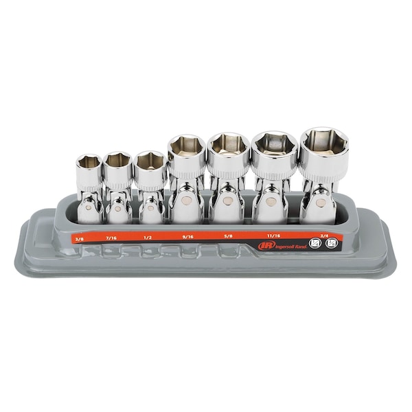 Ingersoll-Rand 7 Piece 6 Pt SAE Universal Joint Socket Set - 752036X