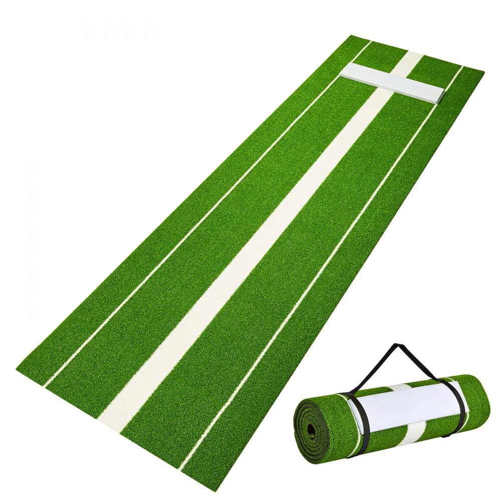 VEVOR Softball Pitching Mat, 10' x 3' Softball Pitching Mound, Antislip Antifade Rubber Softball Pitching Training Aid, Pitch Practice Mat for Pitchers Indoor Outdoor Pitching Practice, Green - TQDBDKD3YC1033OAJV0