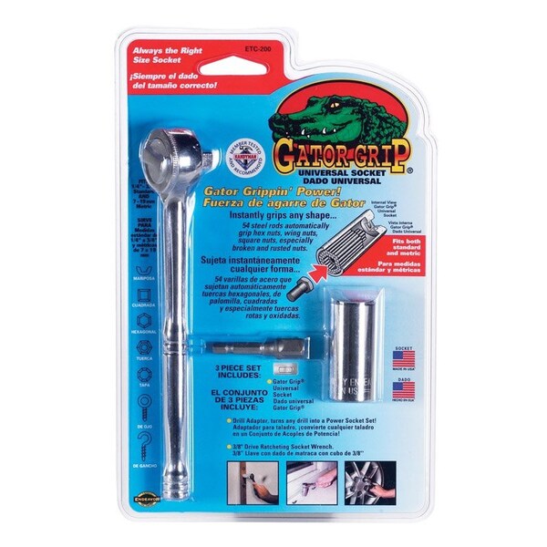 Gator Grip Gator Grip 3/8 in. X 3/8 in. drive Metric and SAE 6 Point Socket 3 pc - ETC200-6#20212A