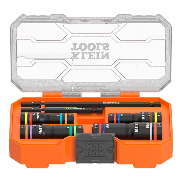 Klein Tools KNECT Quad-16 Heavy-Duty Impact Flip Sockets, SAE and Metric, 4-Piece - 654QS