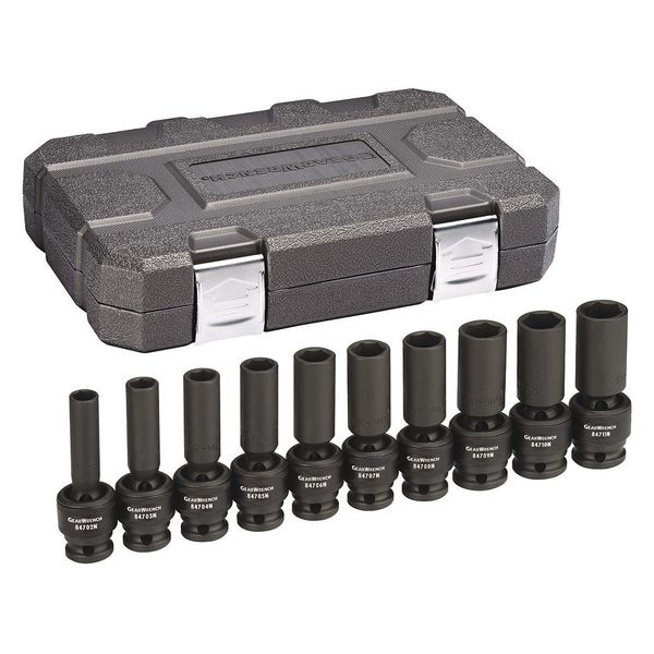 Gearwrench 10 Piece 1/2" Drive 6 Point Deep Universal Impact Metric Socket Set - 84945N
